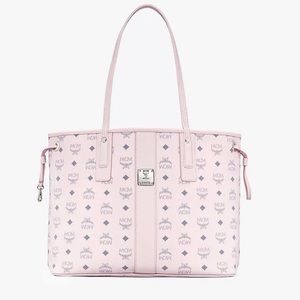 MCM Reversible Liz Shopper with pouch in Visetos~Powder Pink NWT